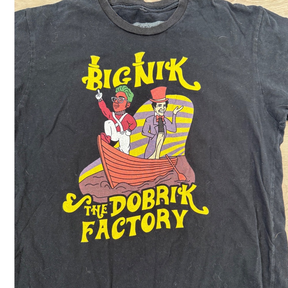 Fanjoy Big Nik & The Dobrik Factory David Dobrik Black Graphic T-Shirt Medium